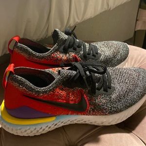 rainbow colored running sneaker